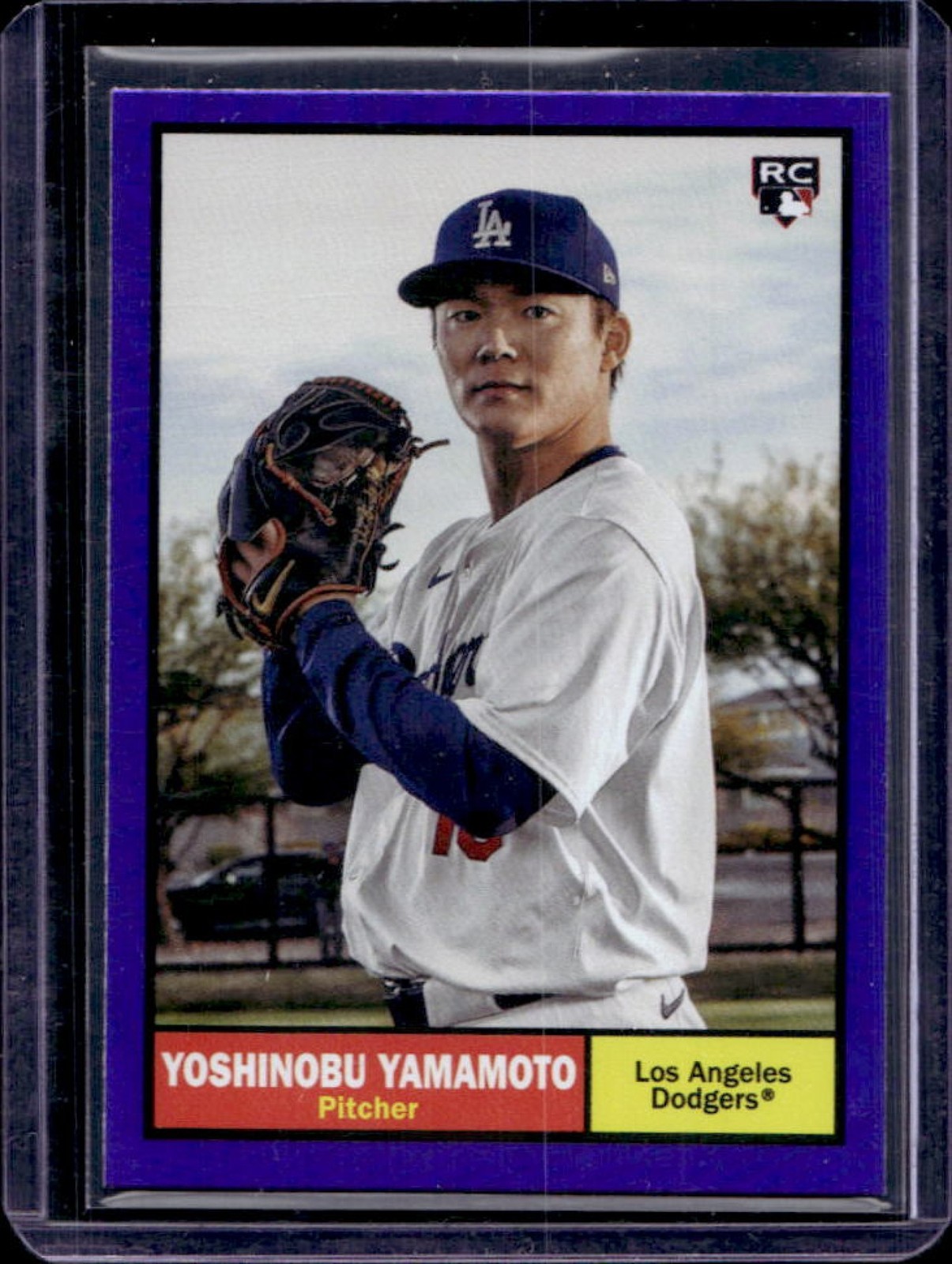 2024 Topps Archives Yoshinobu Yamamoto RC Purple Foilboard #61 Dodgers