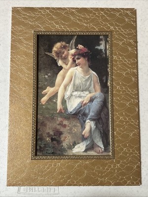 Beautiful Vintage Venus and Cupid by Guillaume Seignac 6x10 In 10x14 Laced Mat