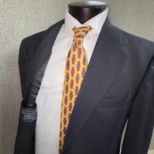 VTG Burberrys Blazer Jacket 42R Navy Blue Herringbone Wool Old Money Luxury
