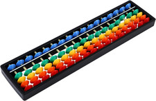 Arithmetic Abacus Math Counting Toy 17 Digits Rods with Colorful Beads, Chinese