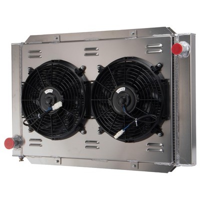 #209000 2 Row CORE Aluminum Airboat Radiator+Shroud Fan Overall Size 31''x 21''.