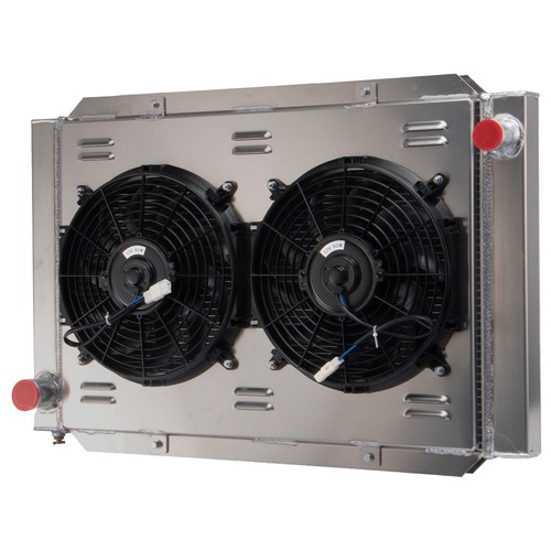 #209000 2-ROW CORE Aluminum Airboat Radiator+Shroud Fan Overall Size 31 ...