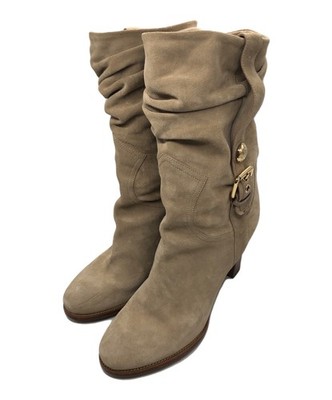 LOUIS VUITTON Boots Women's Size 39 Beige Suede