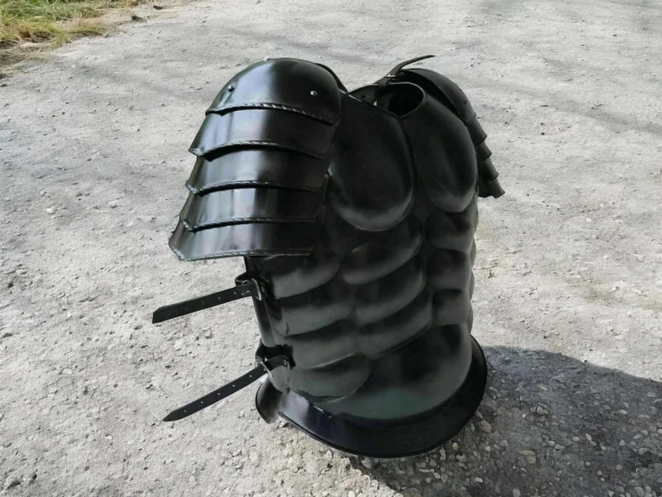 Средневековый черный спартанский мышцы доспехи куртка с плеча римской битвы Cuirass - Изображение 2 из 4