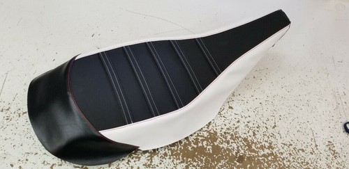Can Am DS 450 ATV Seat Cover Strapper Seat Gripper Black/White