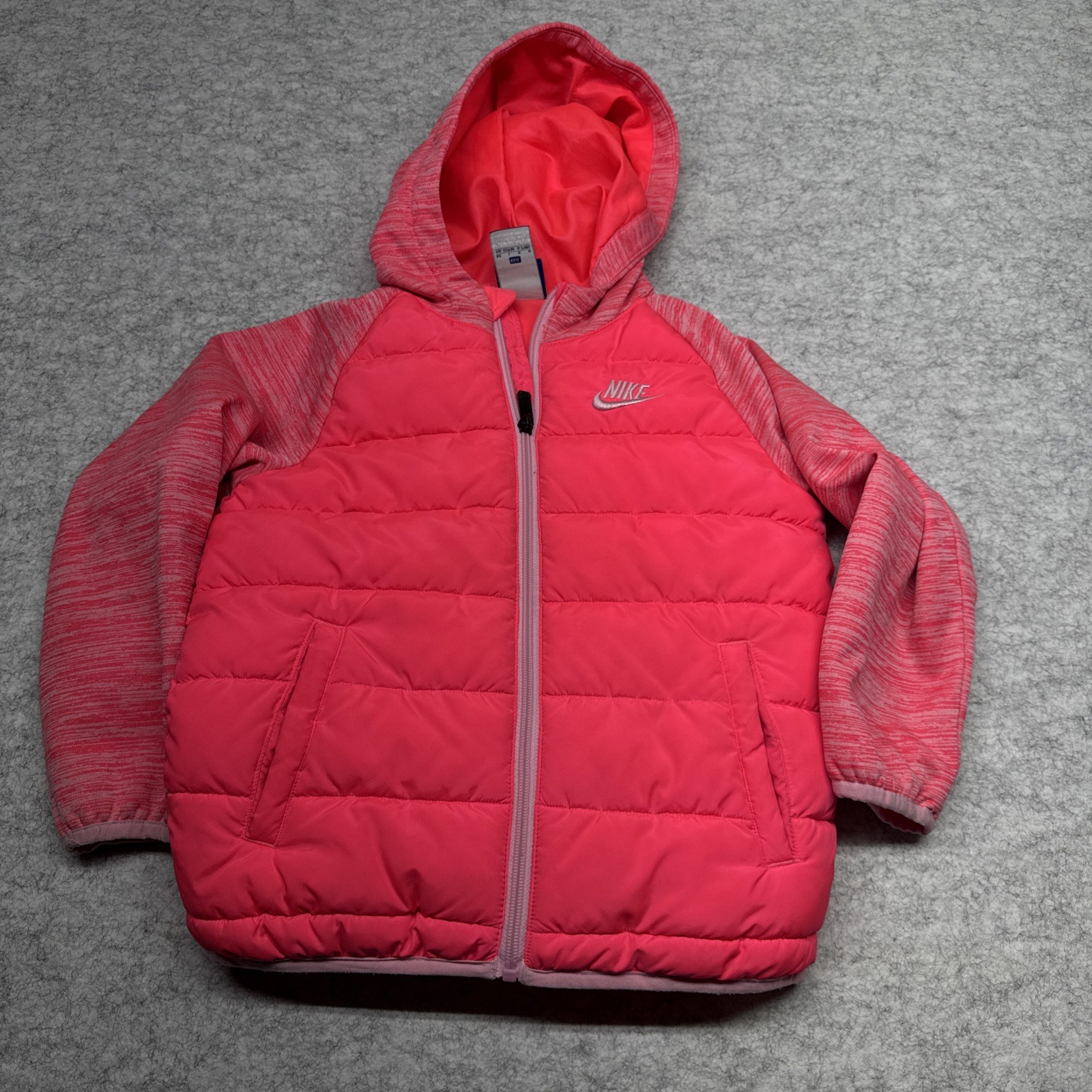 SACAI X NIKE Cappotto giacca puffer Nike bambina rosa taglia 6X grande cappuccio zip intera inverno autunno