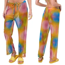 Frankie’s Bikinis Michelle Low Rise Wide Leg Pants Serotonin Size XL