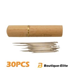 30PCS Stainless Steel Self-Threading Needles Opening Sewing Darning Needles