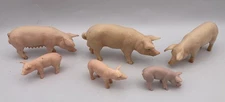 Schleich PINK PIG FAMILY Sow Boar Piglets 2003 Retired Farm Animal Figures