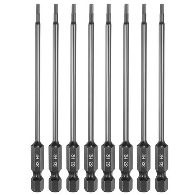 8x Flach-Sechskant-Bit H2 magnetisch für 1/4'' 4'' S3