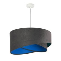 Stoff HäNgelampe Helsinki Grau Blau Ø50Cm Pendelleuchte Esszimmer Wohnzimmer