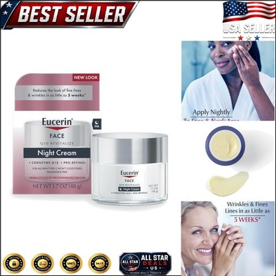 Moisturizing Q10 Anti-Wrinkle Night Cream + Pro-Retinol 1.7 Oz, Gentle Formula