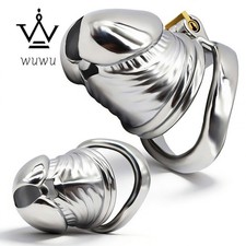 Metal Chastity Cage Device With Base Ring Restraint Locking Penis Cages With Key