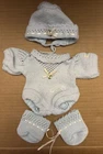 Cabbage Patch Kids Bean Bottom Babies Light Blue Knit Romper Set 1985