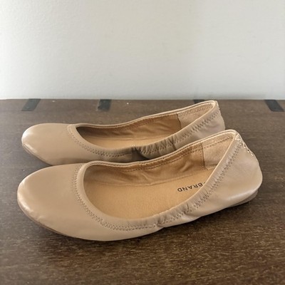 Lucky Brand Shoes Womens Size 6 Beige Leather Ballet Flats Comfort 6M 36.5