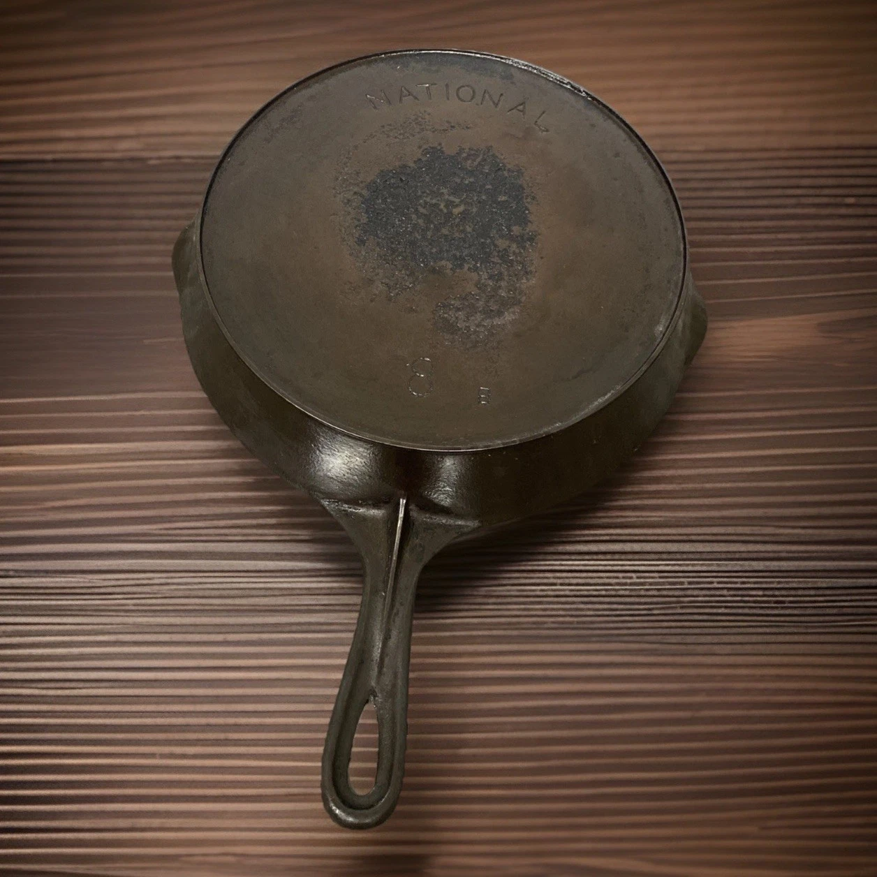 NATIONAL (Wagner Ware) 8 B Cast Iron Skillet Vintage 10” Heat Ring