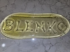 Blenko Sales Display Sign Plaque Yellow