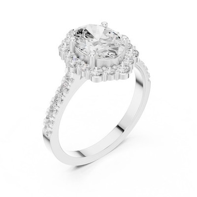 1.9 Ct Oval Romantic Lab Grown Diamond ? Elegant Proposal Ring 925 Silver C724