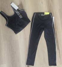 All in Motion girls athletic Tank  Leggings Set Black M Lightweight 79