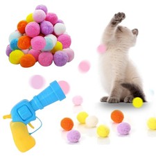 Cat Balls with Launcher Set , Interactive Cat Toys with 1 Launcher 20 Color...