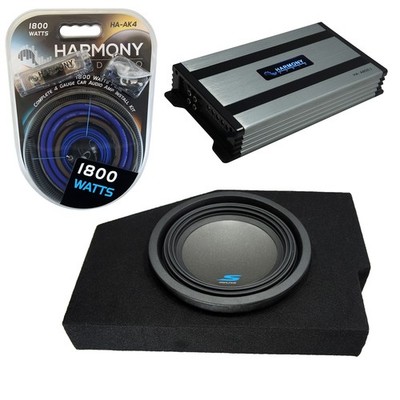 Fits 02-18 Dodge Ram Quad / Crew Alpine S-W10D4 Single 10'' Sub Box HA-A800.1 Amp
