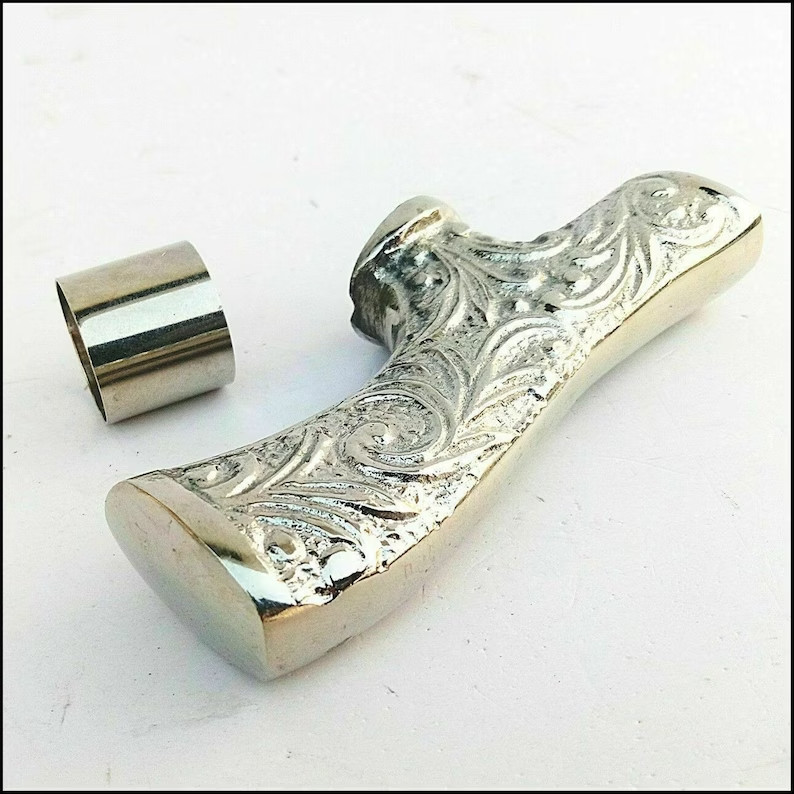 Silver Style Solid Brass Only Handle For Walking … - image 1