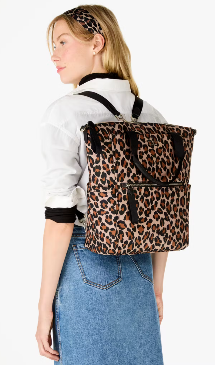 COPY - Kate Spade leopard back pack Kate Spade Chelsea Spotted Leopard Medium Backpack Violet  main image 4