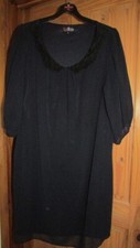 ladies beautiful navy dress with lace collar from Lovedrobe size 20