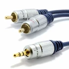 RCA to 3.5mm Jack to 2 x RCA Phono Audio Cable Aux to Twin RCA Shielded OFC Gold