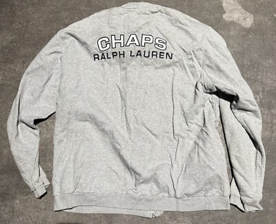 Vintage Chaps Ralph Lauren Knit Cotton Full Zip Jacket With Back