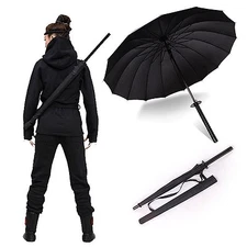 38" tall Black Samurai Ninja Katana Umbrella Samurai Swords Umbrella US Seller