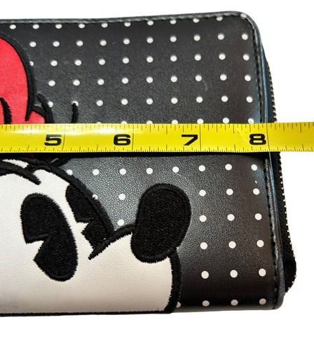 Disney Parks Minnie Mouse Fashion Wallet Black Polka Dots Continental Women's - Picture 6 of 17
