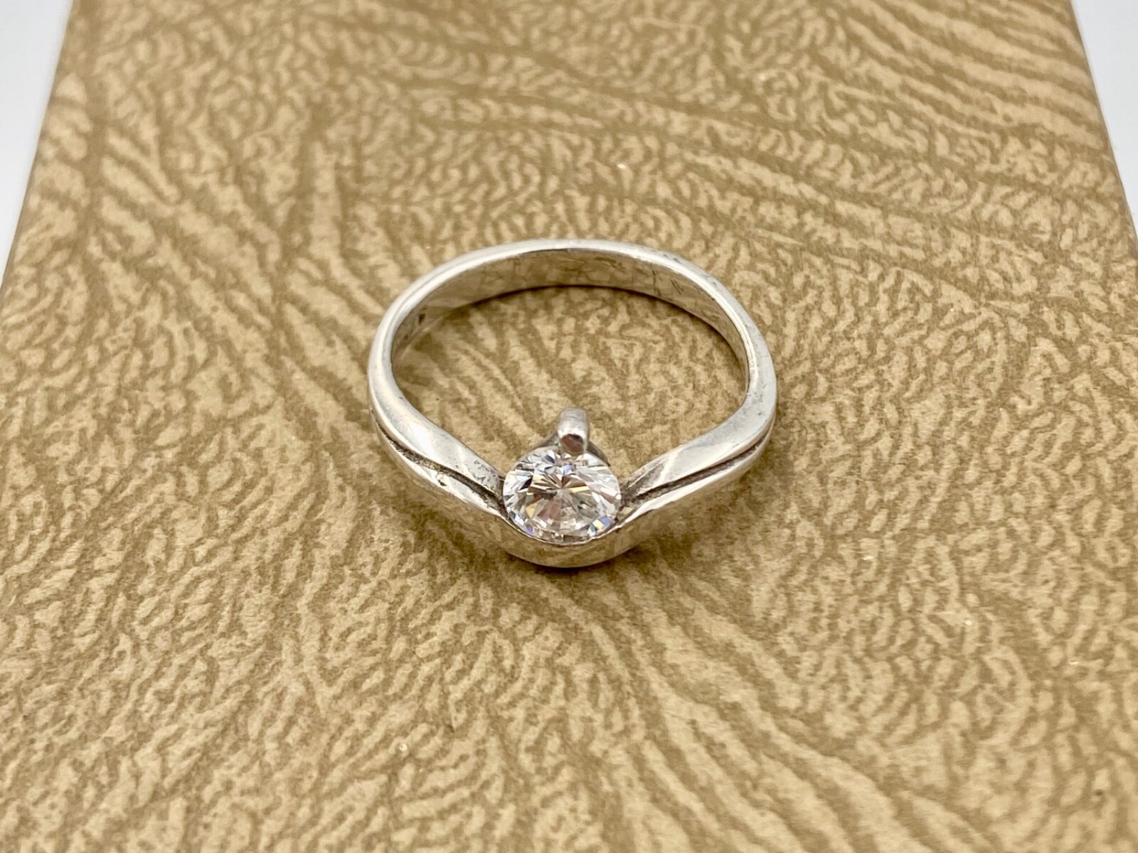 Sterling Silver Solitaire Ring  - Clear Gemstone … - image 4