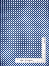 Patriotic USA Star Check Blue White Cotton Fabric Studio American Anthem - Yard