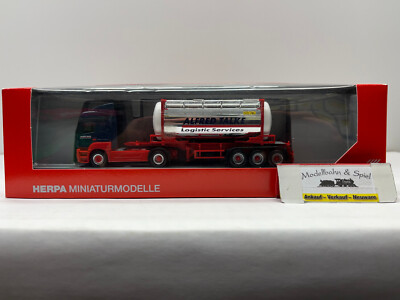 Herpa 158374-1 Spur H0 1/87 Mercedes Benz Axor Chrom Tankcontainer SZ ''Talke''