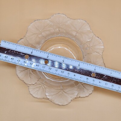 Vintage Lalique FRANCE Honfleur Geranium Leaf Edge Crystal Jewelry
