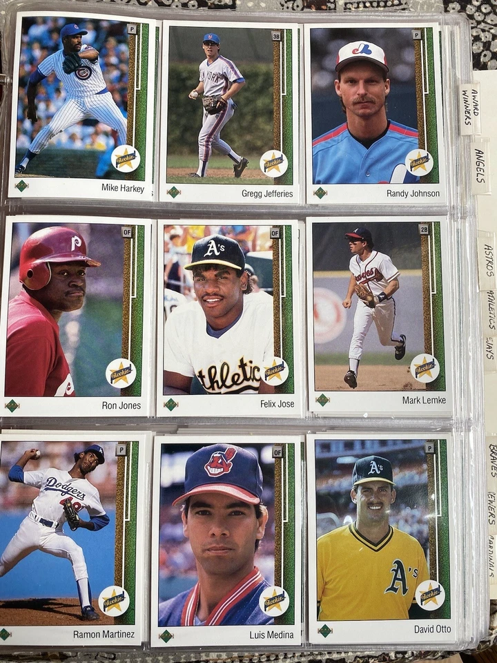 1989 UPPER DECK BASEBALL COMPLETE SET #1-800 In Binder 🔥 Ken Griffey Jr Rookie - Image 4 of 4