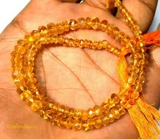 Natural Citrine Rondelle Faceted 4-5mm Loose Gemstone Beads 13"Inch 1 Strand