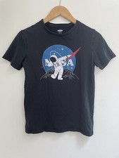 Old Navy Kid Boys NASA Astronaut Graphic Cotton Crew Neck T-Shirt Black XL 14-16
