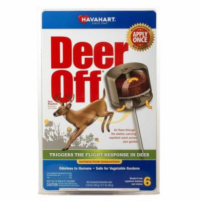 HAVAHART DEER OFF PACK OF 6 STATIONS AND STAKES  NEW DO5600-6