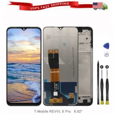For T-Mobile REVVL 6 Pro 5G LCD Display Touch Screen Digitizer Frame Replacement