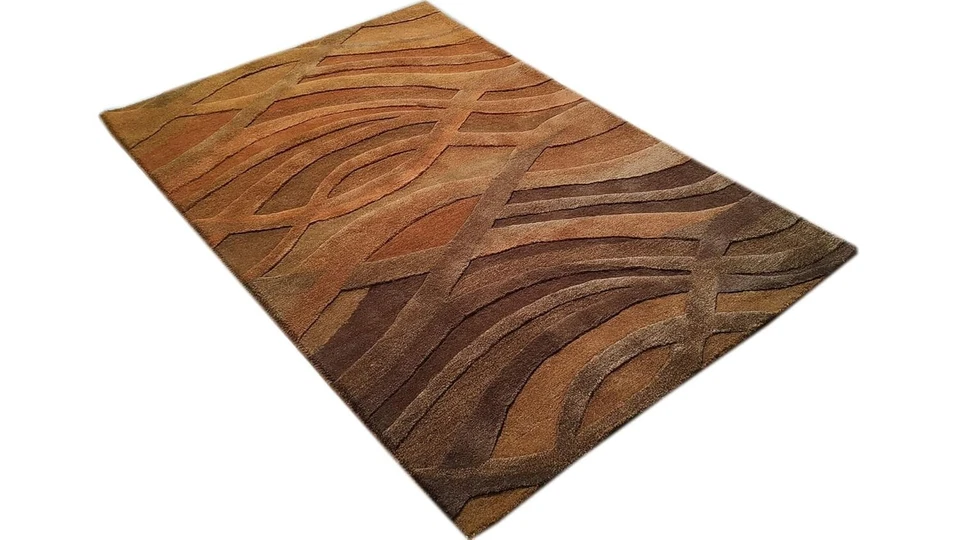 Modern Coastal Fish Celestial Blue Hand-Tufted 100% Wool Soft Area Rug Carpet - Image 2 of 4