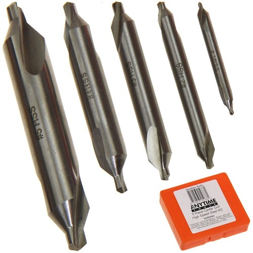 5 Center Drill Countersink Lathe Bit Mill Tooling Set