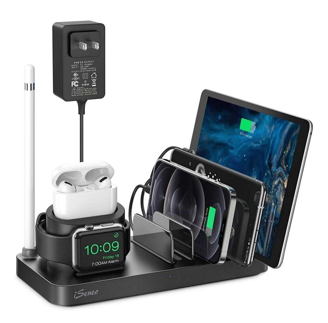 Iseneo 7-in-1 Charging Station with USB A and USB C Ports for Multiple Devices-image