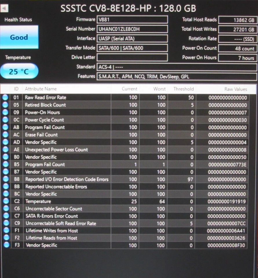 HP CV8-8E128-HP 128GB M.2 2280 SATA PCIe Solid State Drive SSD L15189-001 V881 - Image 3 of 4