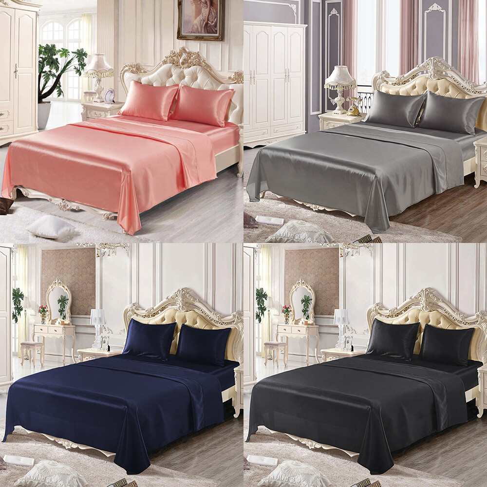 Satin Silk Sheet Set Deep Pocket 
