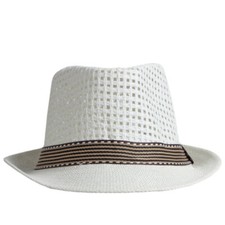 UK Men Retro Straw Trilby Fedora Hat Cap Sun Beach Panama Jazz Hollow Out hat