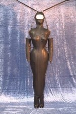 Women's Gothic Leather Corset Dress - Real Leather, Hobble Skirt, Party Outfit