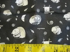 1 Yard New Cotton Fabric White Animal Designs on Black Dear Stella  Wee Gallery