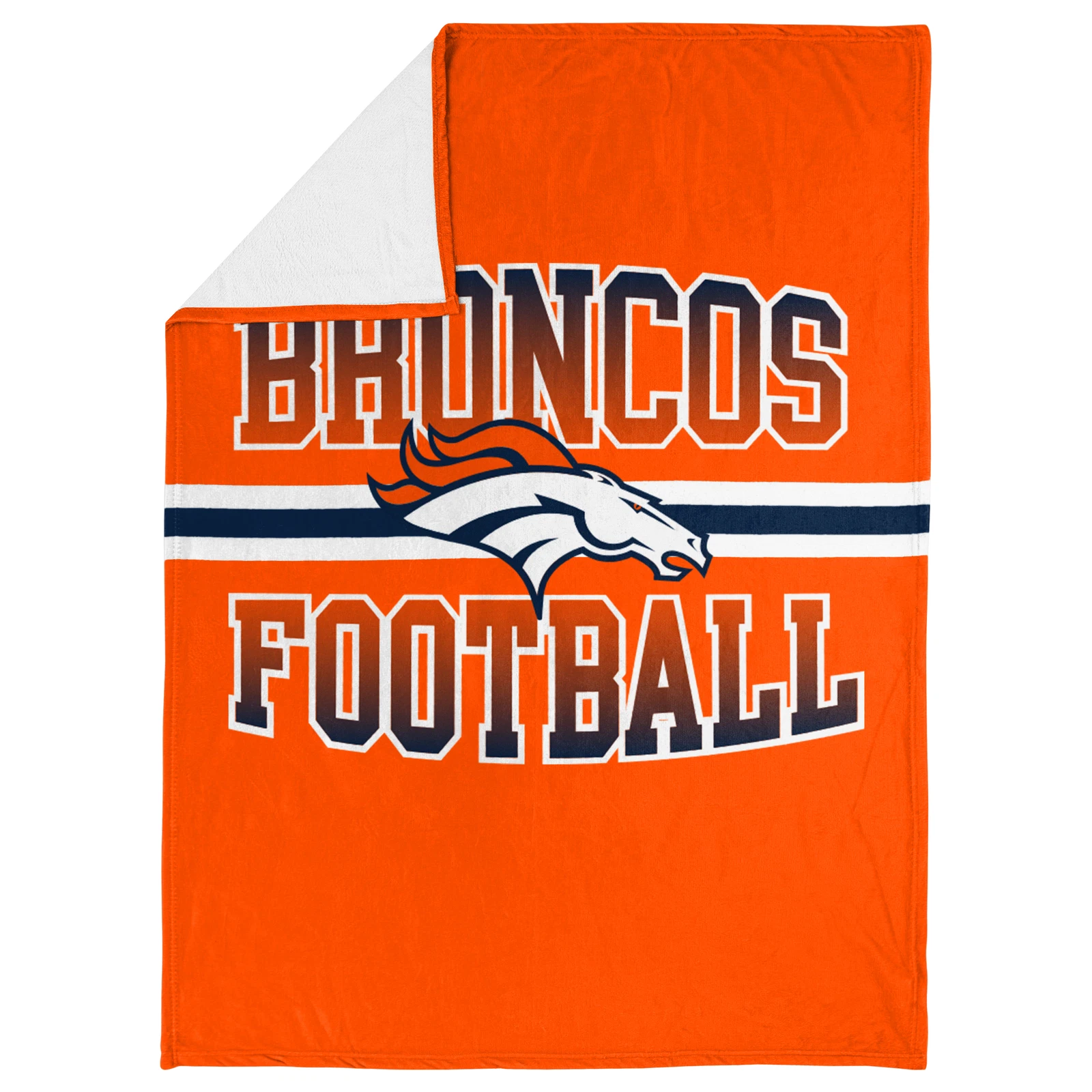 football Denver Stripe Micro Raschel Plush Throw Blanket, Christmas Gift